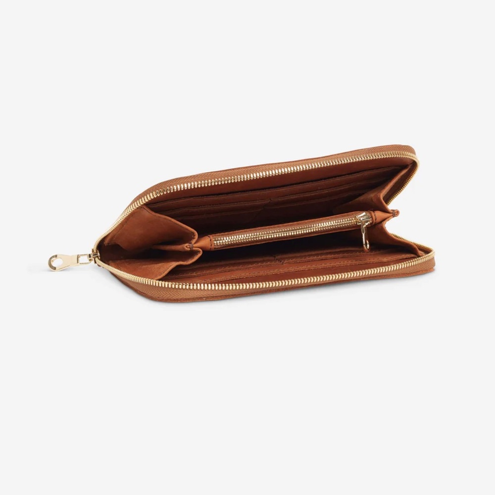 Zahra leather accordian wallet